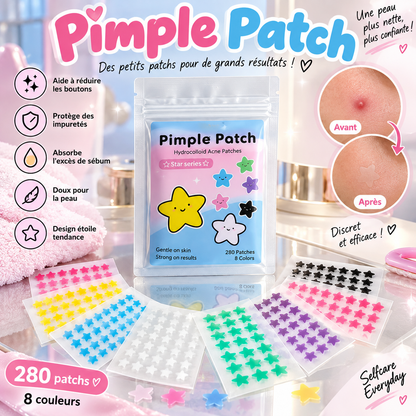 Patchs Pimple Patches Étoiles 7 Couleurs – Traitement Invisible