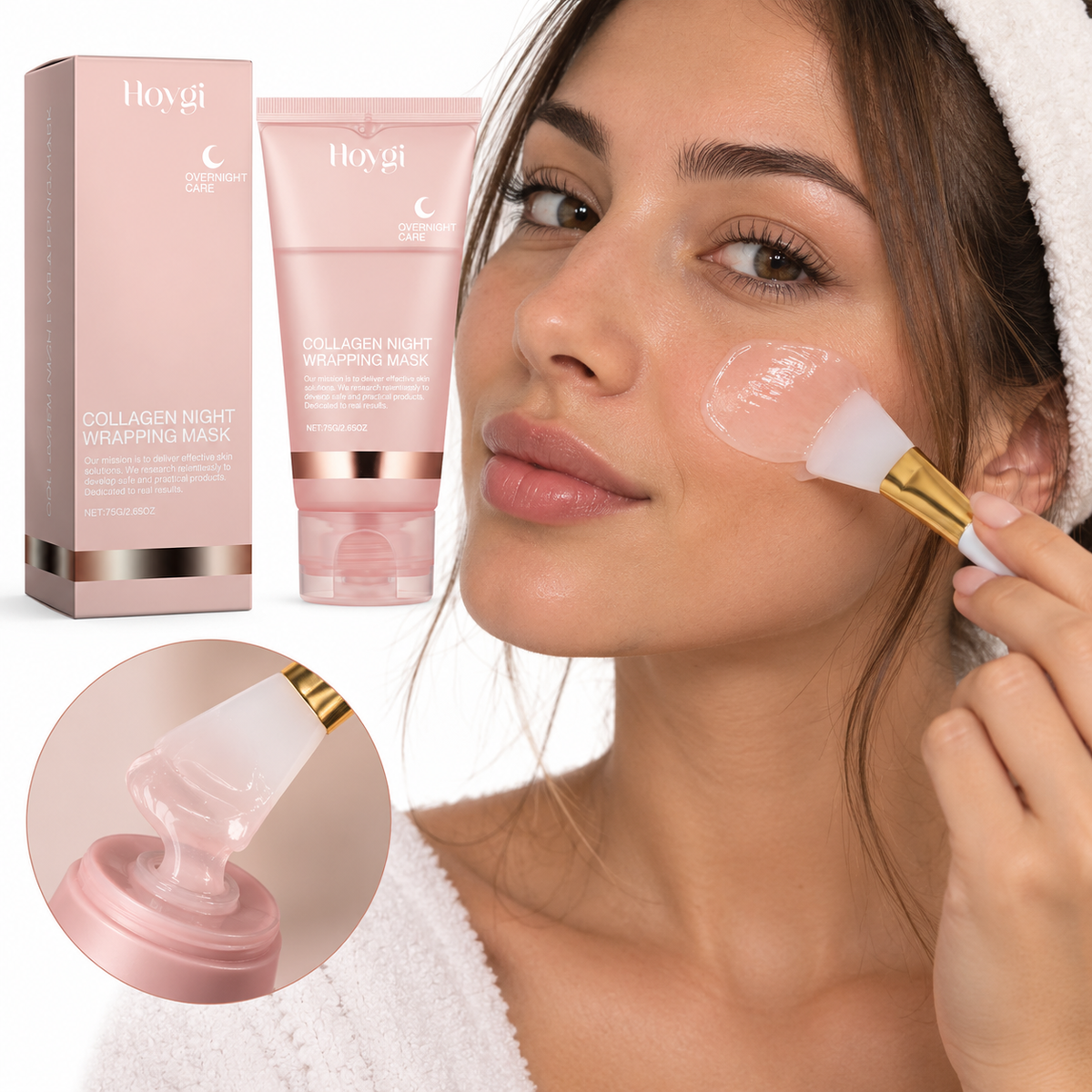 Masque de Nuit au Collagène – Peel-Off Hydratant & Anti-Âge, Soin Coréen 75g