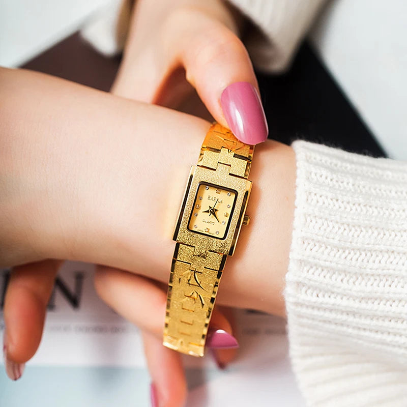OMEDLY Plaqué Or 18K – Cadran Carré Retro