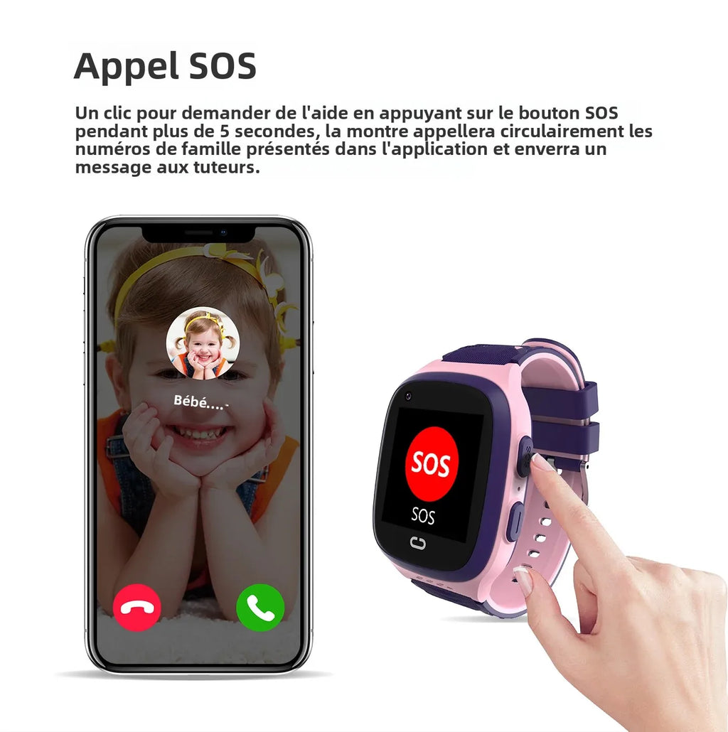 Montre Connectee Enfant 4G AISHISMART LT31 – GPS, Video, SOS, WiFi, Etanche IP67