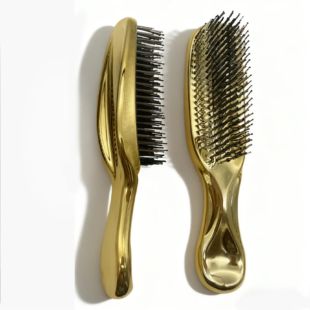 Japanese Premium Head Massager Scalp Brush Hair Massager Shampoo Brush Wet Plastic Detangling Brush Hair Cleaning Comb Rose Gold