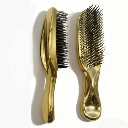Japanese Premium Head Massager Scalp Brush Hair Massager Shampoo Brush Wet Plastic Detangling Brush Hair Cleaning Comb Rose Gold