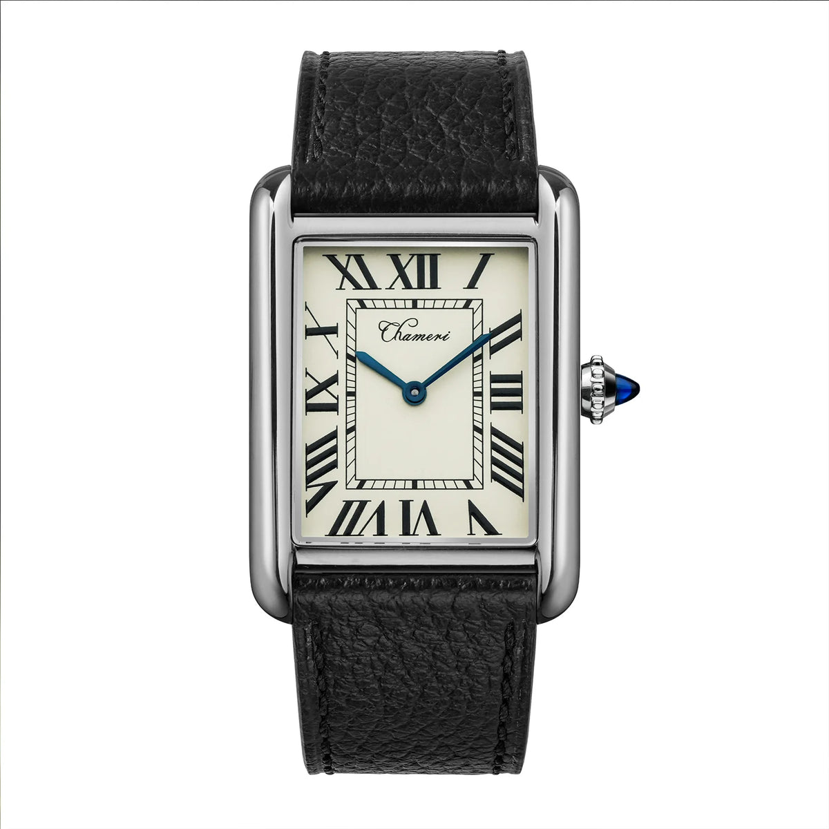 Chameri CH01 – Montre Habillée Quartz Suisse, Verre Saphir, Boîtier Rectangulaire 27,5 mm