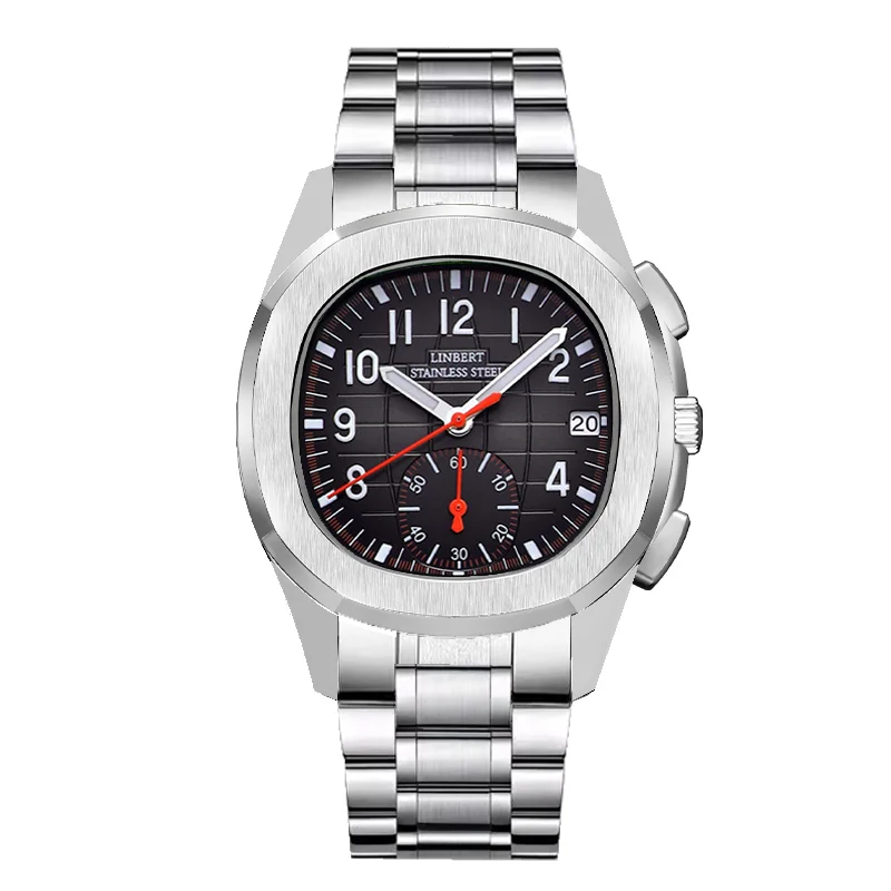 Montre Homme LINBERT Plongeur Quartz – Verre Saphir, Acier 316L, Etanche 5 Bar LB-8001