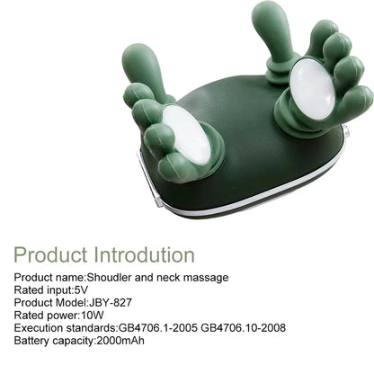 Masseur Nuque & Épaules – Pétrissage Cervical, Trapèzes, Moteur Brushless