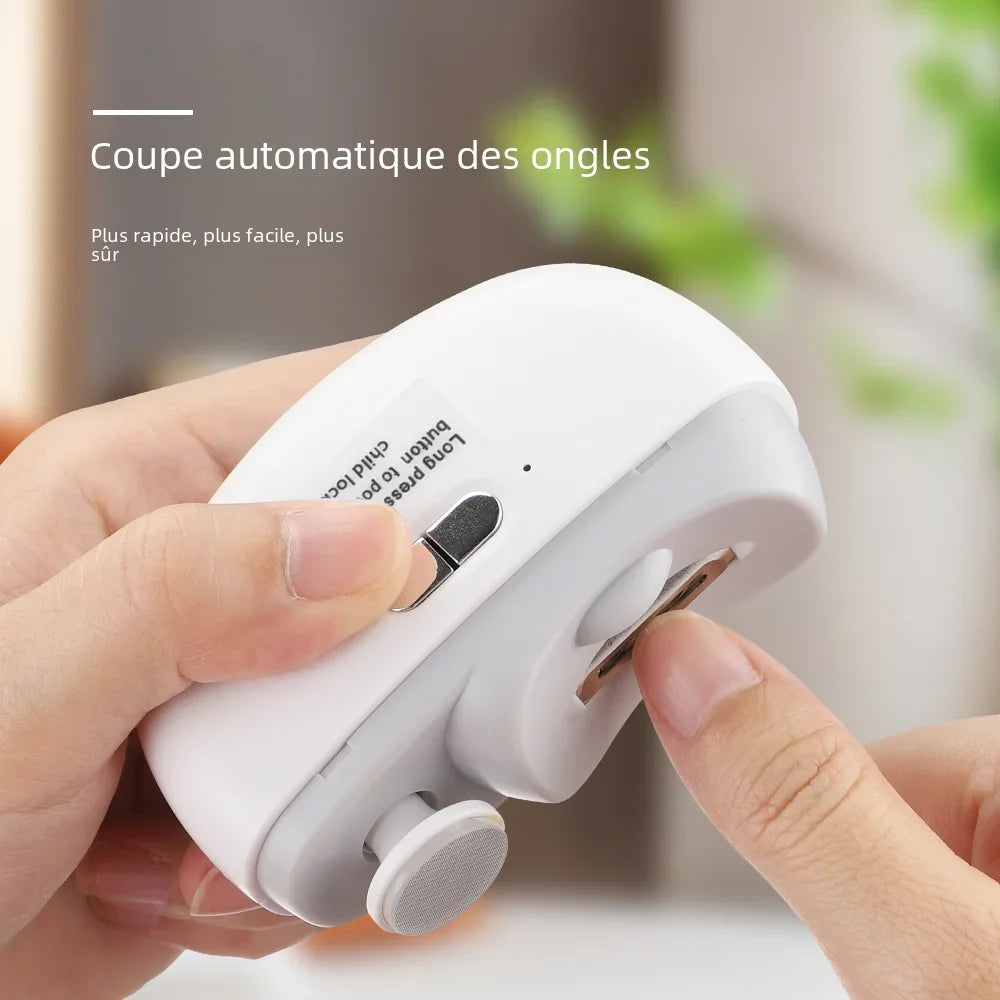 Coupe-ongles Électrique Rechargeable – Lime & Polissage, Lumière LED, Adultes & Bébés