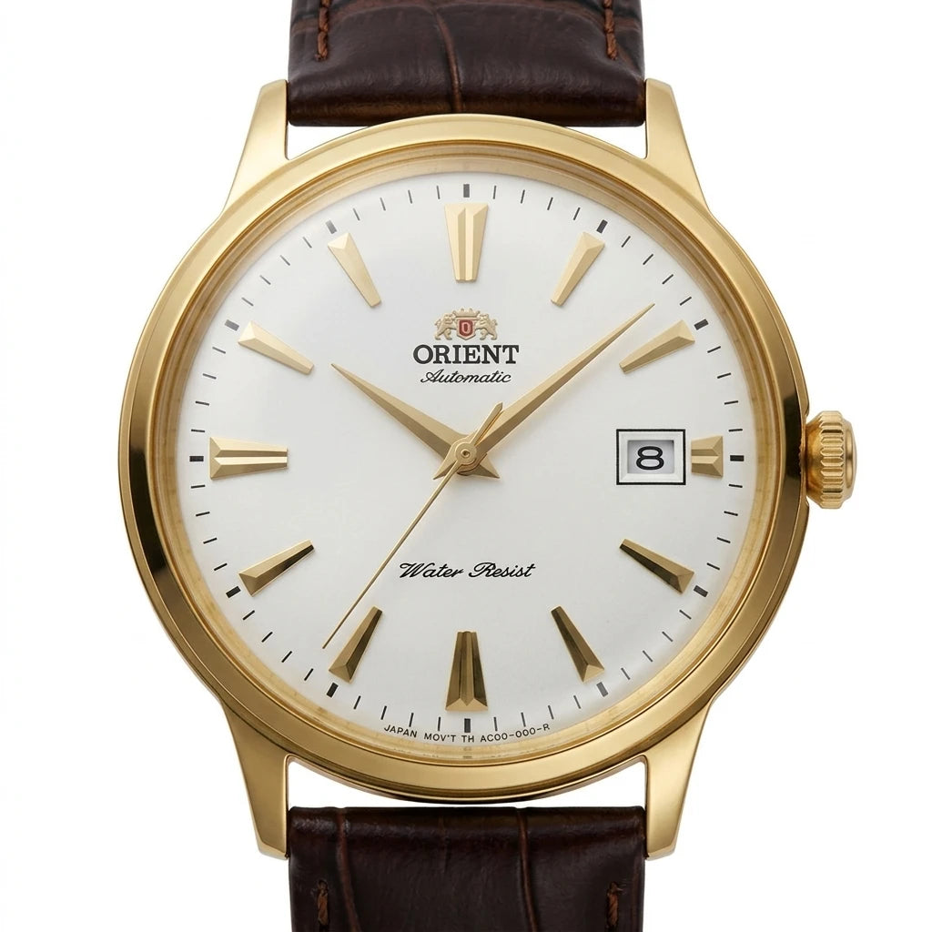 Orient Montre Automatique Homme – Boîtier Bronze, Cadran Vintage, Bracelet Cuir