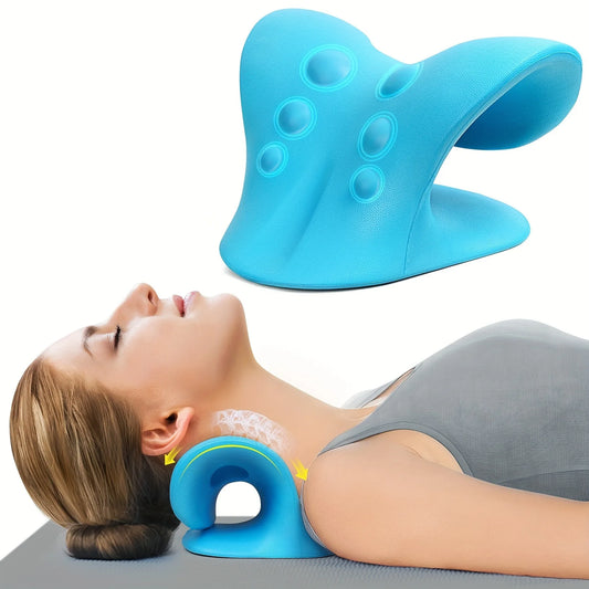 Coussin Cervical Relaxant en C – Traction & Massage Nuque et Épaules