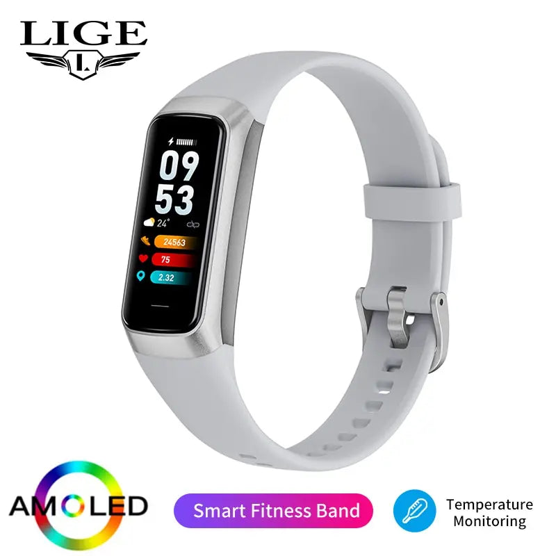 Montre Connectee LIGE AMOLED – Suivi Sante, 25 Sports, Etanche IP67, Homme et Femme