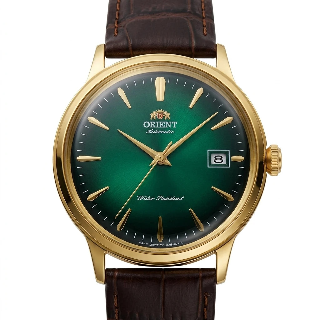 Orient Montre Automatique Homme – Boîtier Bronze, Cadran Vintage, Bracelet Cuir
