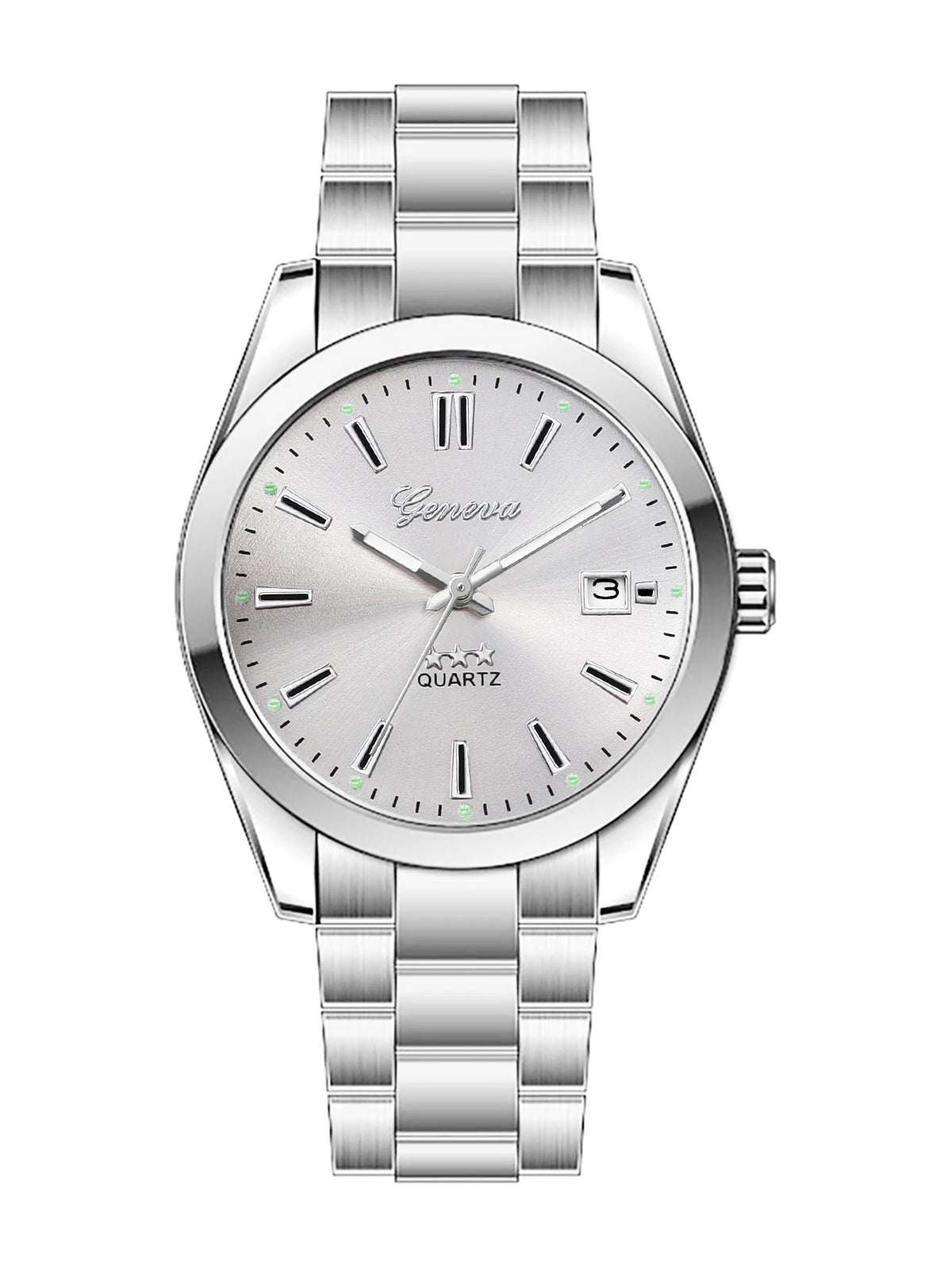 Montre Femme Quartz Bracelet Acier – Cadran Minimaliste avec Calendrier