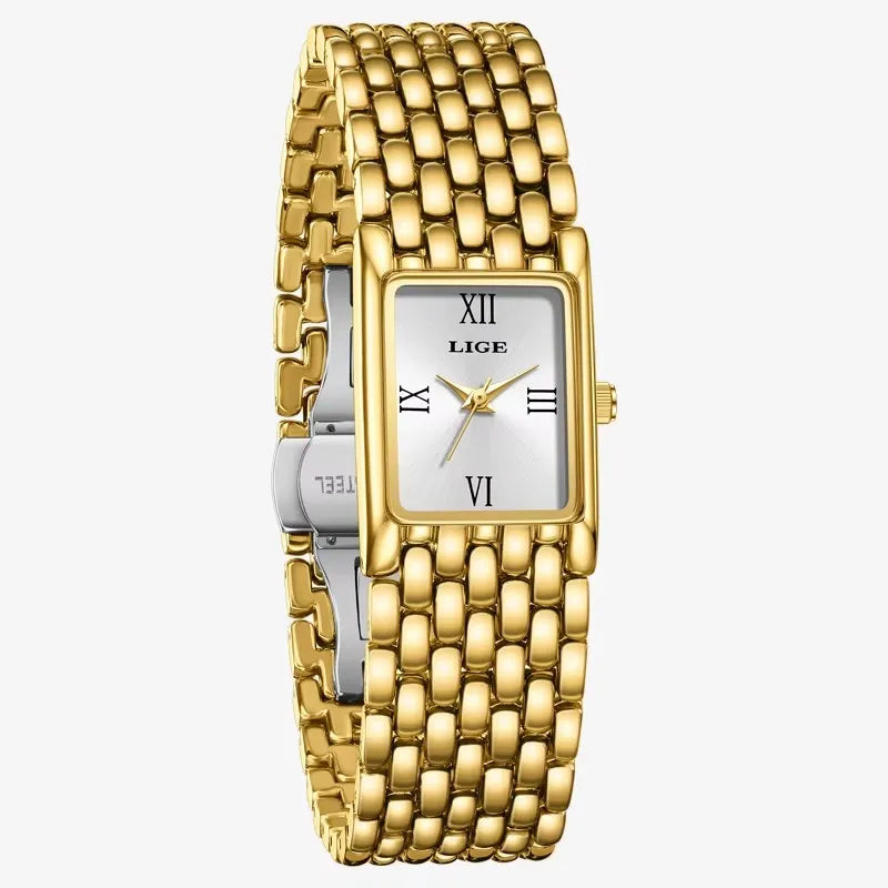 LIGE LG89156 – Quartz, Bracelet Acier, Cadran Carré Chiffres Romains