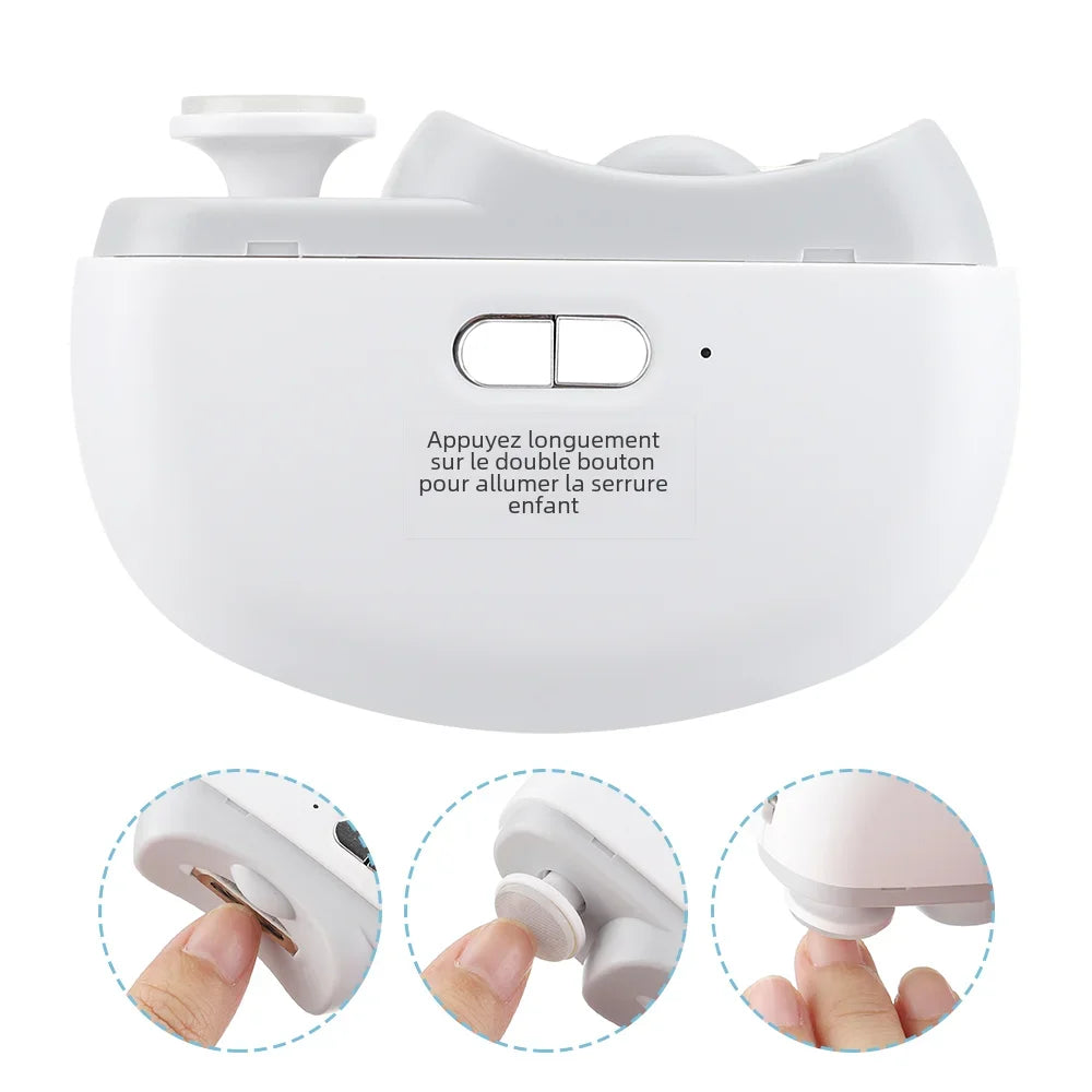 Coupe-ongles Électrique Rechargeable – Lime & Polissage, Lumière LED, Adultes & Bébés