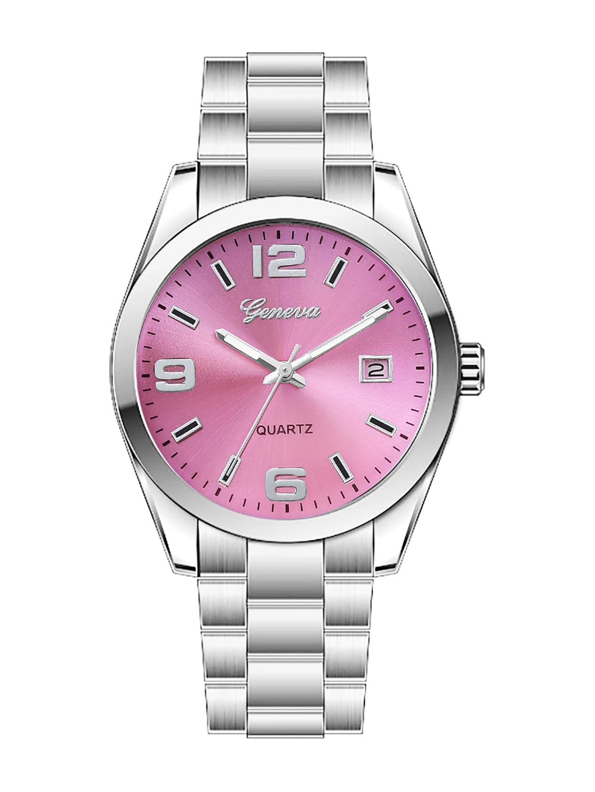 Montre Femme Quartz Bracelet Acier – Cadran Minimaliste avec Calendrier