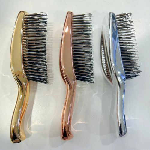 Brosse Massage Cuir Chevelu Électroplaquée – Démêlante & Relaxante